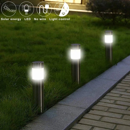 Gefolly Solar Cylindrical LED Pathway Lawn Light