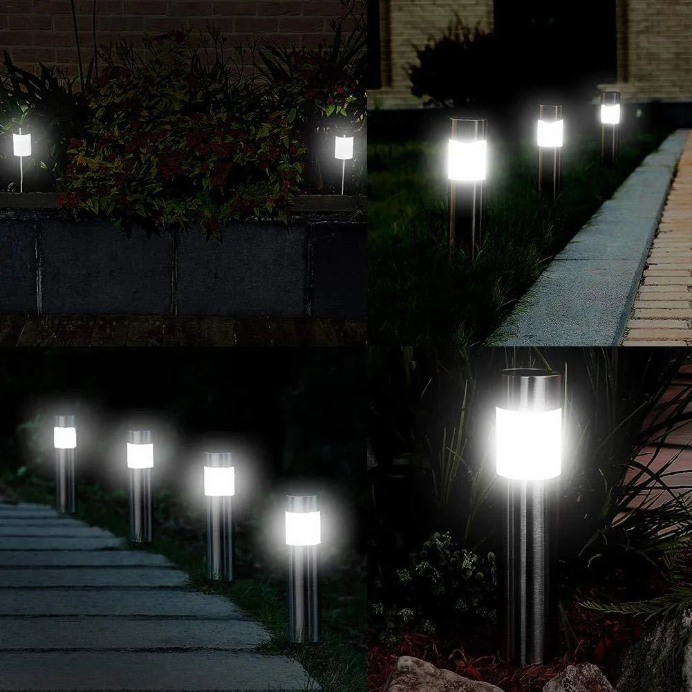 Gefolly Solar Cylindrical LED Pathway Lawn Light