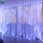 Gefolly Curtain Lights 300 LED 8 Modes USB Curtain String Light with Remote for Home Decor, Bedroom, Wedding Party, Christmas, and Window Wall Decorations (Multi-Colored)