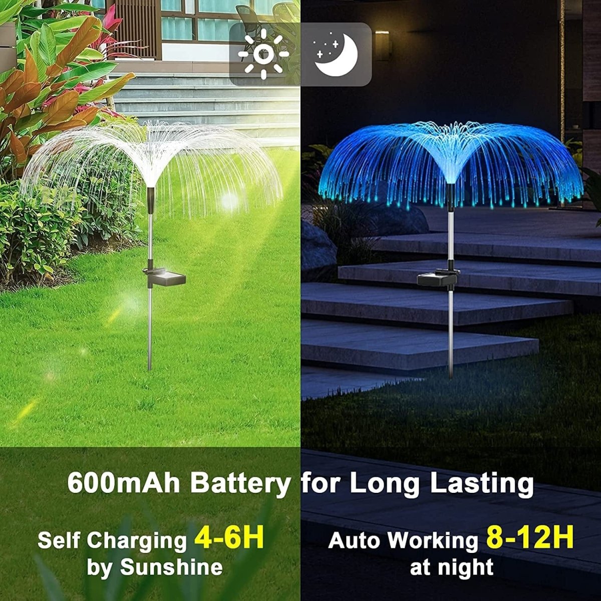 Gefolly Color Changing Solar Garden Jellyfish Lights 5 PCS