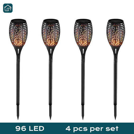 Gefolly Solar Outdoor Lights, Solar Torch Lights with Flickering Flame Effect, solar flame lights for garden parties, camping, BBQ, weddings, Christmas, and Halloween