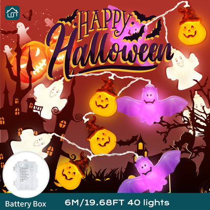 Gefolly Halloween Decoration String Lights, different styles of Halloween Decoration String Lights, with lightning and constant lights to create a mysterious and phantom atmosphere, suitable for courtyards, gardens, doors, and Halloween decorations