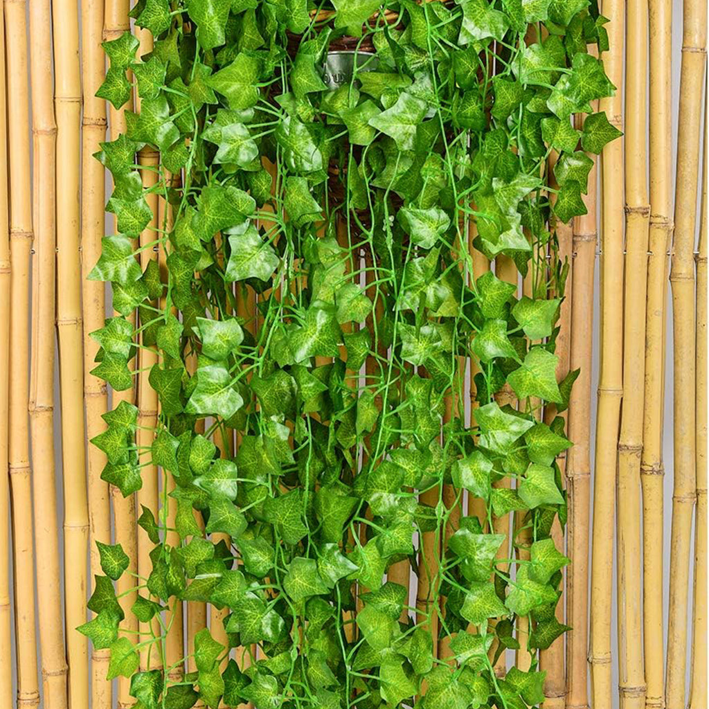 Gefolly 4 Kinds of Artificial Rattan Green Plant Garland, 12 Strands Each 7.2ft Simulation Vines, Hanging Plant Backdrop for Garden, Room, Bedroom Wall Decoration, Green Leaves for Jungle Themed Parties, and Wedding Decoration