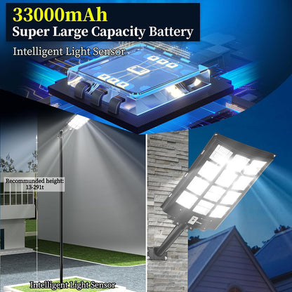 Gefolly&Ofuray  4800W Solar Street Lights Outdoor,460000Lm Solar Security Flood Lights Parking Lot Lights Commercial Dusk to Dawn, 6500k Waterproof Led with Remote Control Motion for Street,Court,Barn