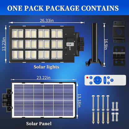 Gefolly&Ofuray  4800W Solar Street Lights Outdoor,460000Lm Solar Security Flood Lights Parking Lot Lights Commercial Dusk to Dawn, 6500k Waterproof Led with Remote Control Motion for Street,Court,Barn