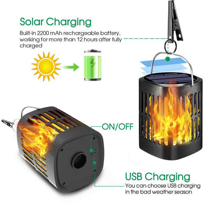 Gefolly Solar-LED-Flammenlaterne 