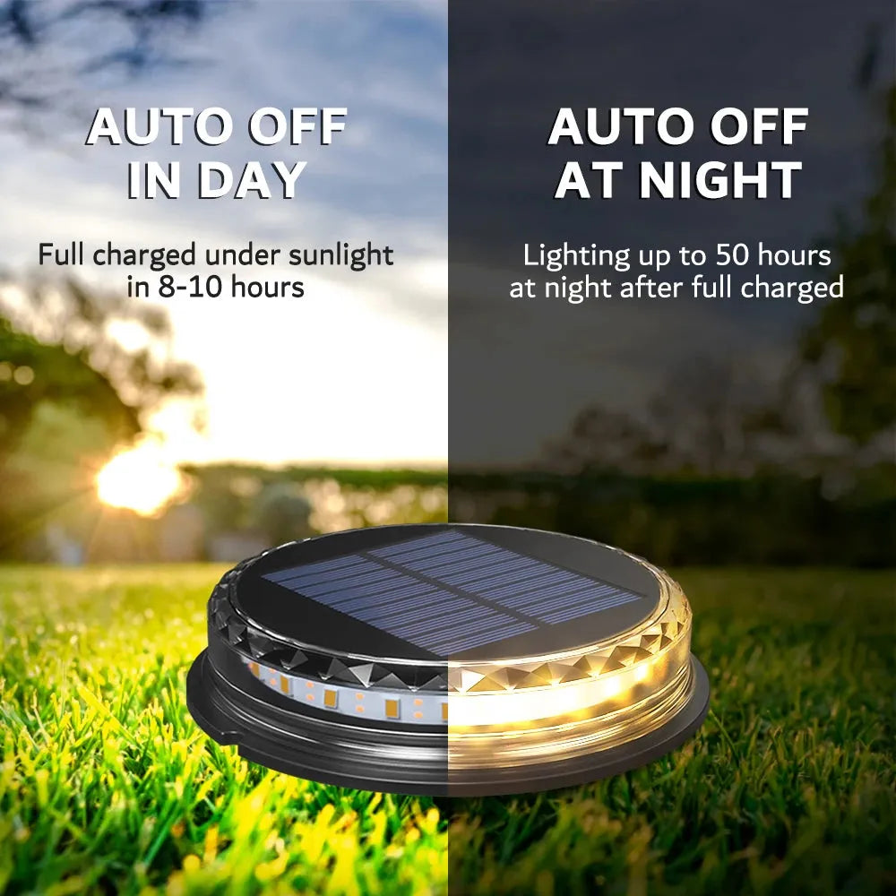 Gefolly Solar Glowing LED Durable 4 Pack Pathway Lights