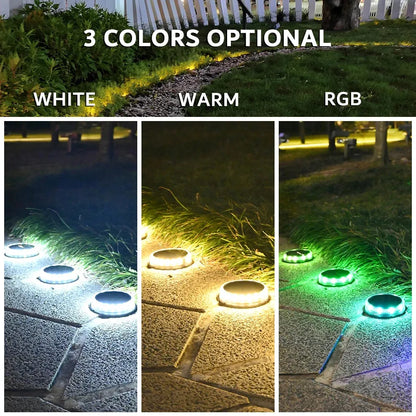 Gefolly Solar Glowing LED Durable 4 Pack Pathway Lights