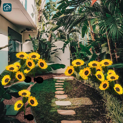 Gefolly Solar Outdoor Sunflower Lights, Waterproof Solar Outdoor Lights Auto On/Off Solar Decorative Lights LED Solar Lights For Garden, Patio, Backyard Lawn Decoration