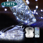 Gefolly 3 Pack 33ft 100 LED Fairy Lights Battery or USB powered String Lights with 8 Modes Remote Control Timer. Twinkle Firefly Lights for Bedroom, Garden, Easter, Party, and Christmas Indoor and Outdoor Decorations (Multi-Colored)