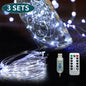 Gefolly 3 Pack 33ft 100 LED Fairy Lights Battery or USB powered String Lights with 8 Modes Remote Control Timer. Twinkle Firefly Lights for Bedroom, Garden, Easter, Party, and Christmas Indoor and Outdoor Decorations (Multi-Colored)