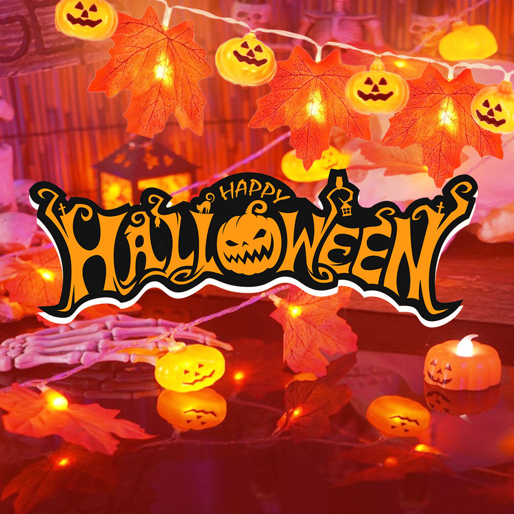 Gefolly Halloween Decoration String Lights, different styles of Halloween Decoration String Lights, with lightning and constant lights to create a mysterious and phantom atmosphere, suitable for courtyards, gardens, doors, and Halloween decorations