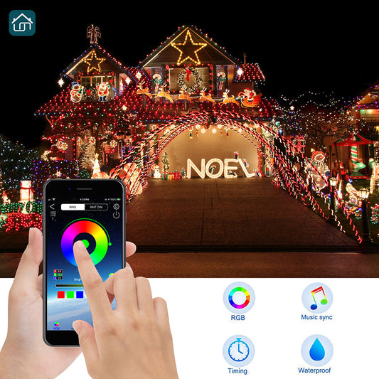 Gefolly LED Fairy Lights USB-powered Smart Christmas Fairy String Lights Bluetooth APP Remote Control with music synchronization,DIY Color-changing Rainbow Fairy Lights,LED Festival Decoration String Lights(16Ft 50 Lights and 33Ft 100 Lights Optional)