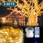 Gefolly 3 Pack 33ft 100 LED Fairy Lights Battery or USB powered String Lights with 8 Modes Remote Control Timer. Twinkle Firefly Lights for Bedroom, Garden, Easter, Party, and Christmas Indoor and Outdoor Decorations (Multi-Colored)