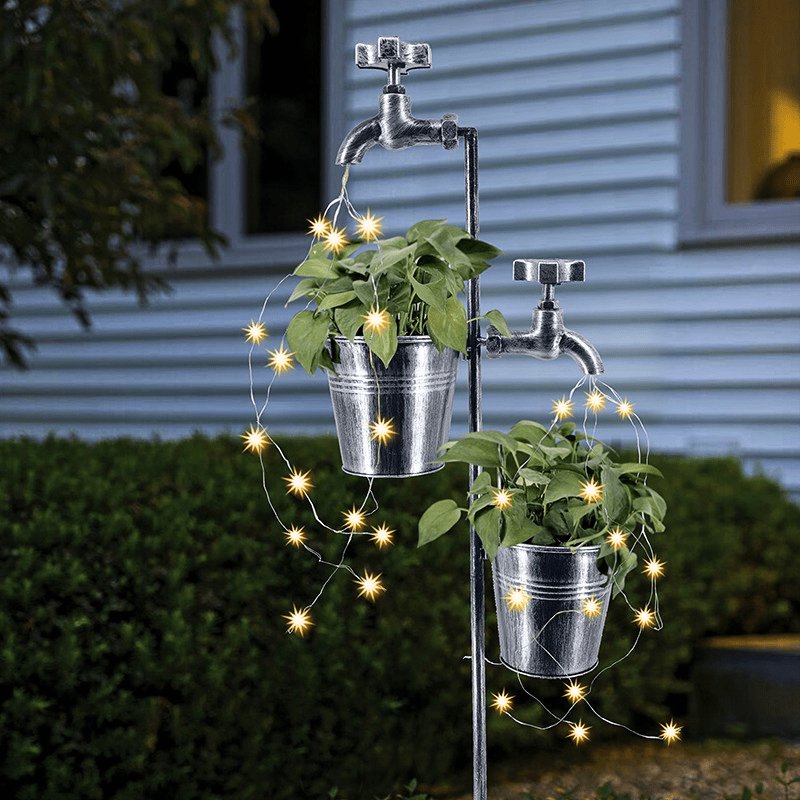 Gefolly Solar LED Garden Faucet Lawn Light