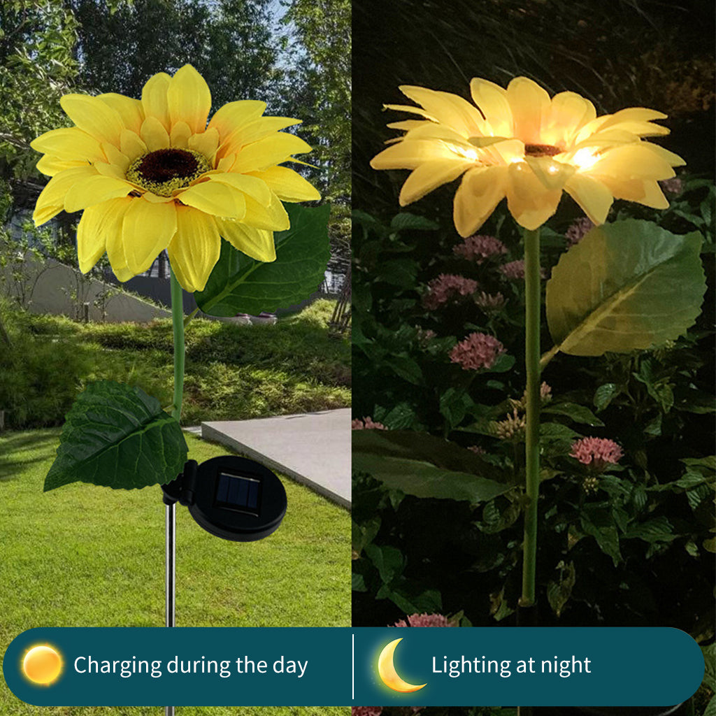 Gefolly Solar Outdoor Sunflower Lights, Waterproof Solar Outdoor Lights Auto On/Off Solar Decorative Lights LED Solar Lights For Garden, Patio, Backyard Lawn Decoration