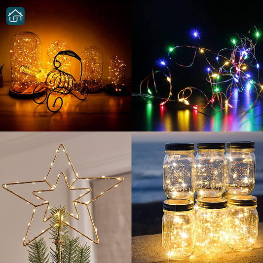 Gefolly 3 Pack 33ft 100 LED Fairy Lights Battery or USB powered String Lights with 8 Modes Remote Control Timer. Twinkle Firefly Lights for Bedroom, Garden, Easter, Party, and Christmas Indoor and Outdoor Decorations (Multi-Colored)