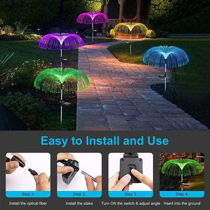 Gefolly Color Changing Solar Garden Jellyfish Lights 5 PCS