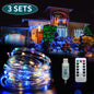 Gefolly 3 Pack 33ft 100 LED Fairy Lights Battery or USB powered String Lights with 8 Modes Remote Control Timer. Twinkle Firefly Lights for Bedroom, Garden, Easter, Party, and Christmas Indoor and Outdoor Decorations (Multi-Colored)