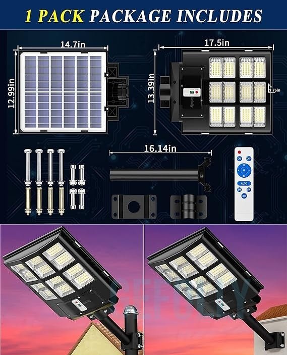 Gefolly 3900W Solar-Straßenlaternen für den Außenbereich