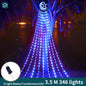 Gefolly Christmas Outdoor Decorative Lights, LED Symphony Moon Pentagram Waterfall Light String, Suitable for Courtyard, Wedding, Party, Christmas, and other Occasions