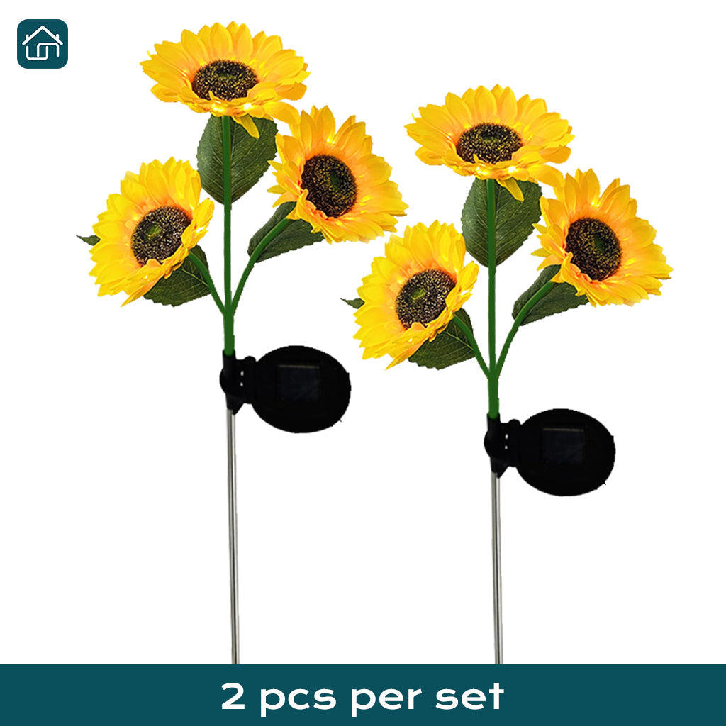 Gefolly Solar Outdoor Sunflower Lights, Waterproof Solar Outdoor Lights Auto On/Off Solar Decorative Lights LED Solar Lights For Garden, Patio, Backyard Lawn Decoration