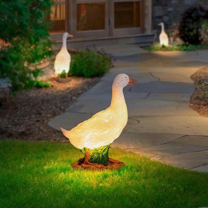 Gefolly Outdoor Acrylic Outdoor Landscape Courtyard PE Decoration Imitation Animal White Goose Garden Lawn Lamp