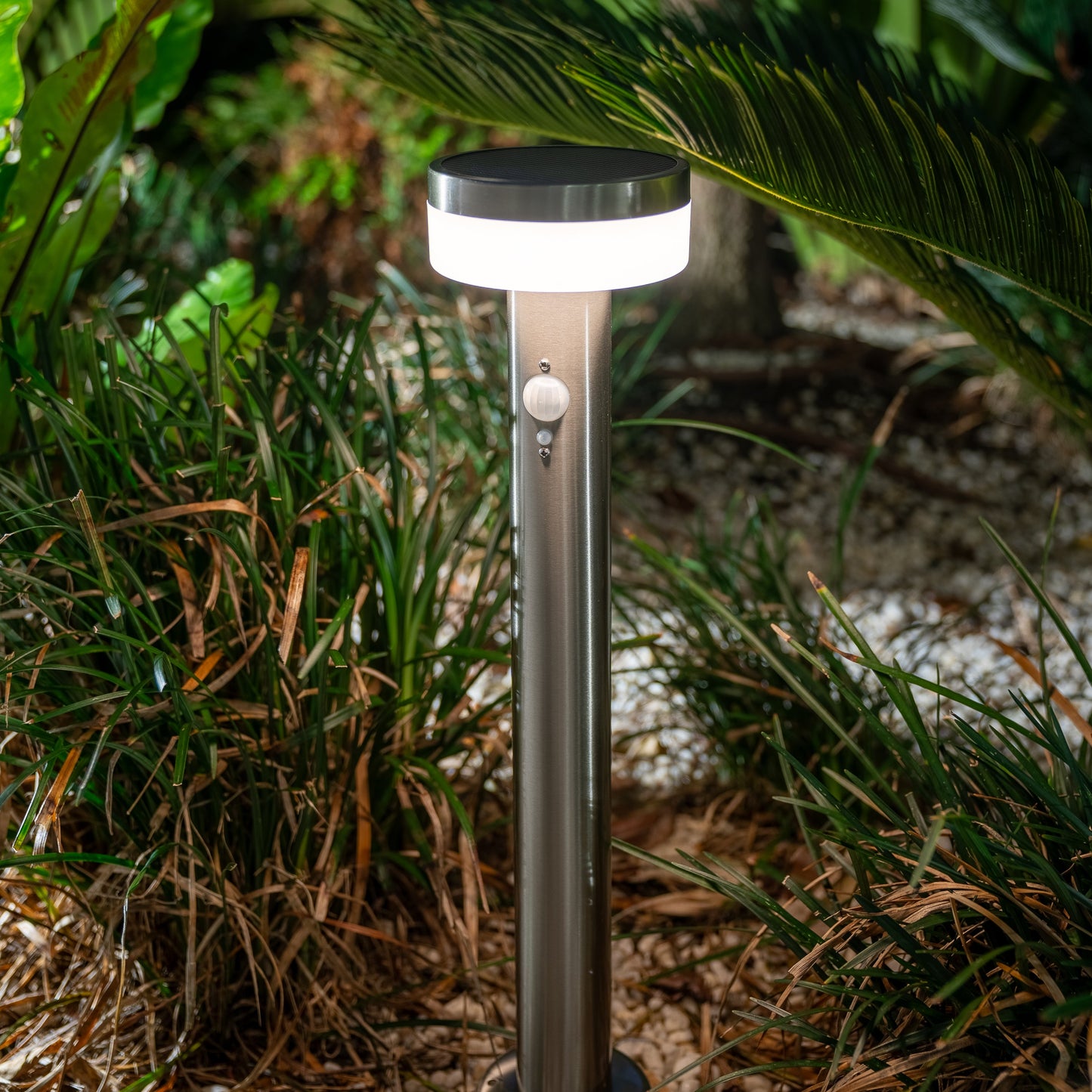 Gefolly Stainless Steel Solar Bollard Light with Motion Sensor | 12 LED