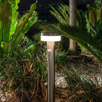 Gefolly Stainless Steel Solar Bollard Light with Motion Sensor | 12 LED