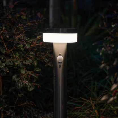 Gefolly Stainless Steel Solar Bollard Light with Motion Sensor | 12 LED