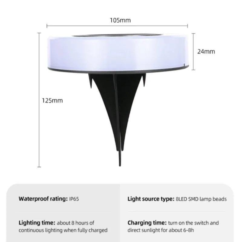 Gefolly Solarbetriebene unterirdische Dekoration Moderne Nachtlichter für Wege 