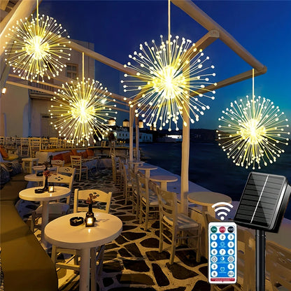 Gefolly Solar LED 4 Pack Firework Suspension Light