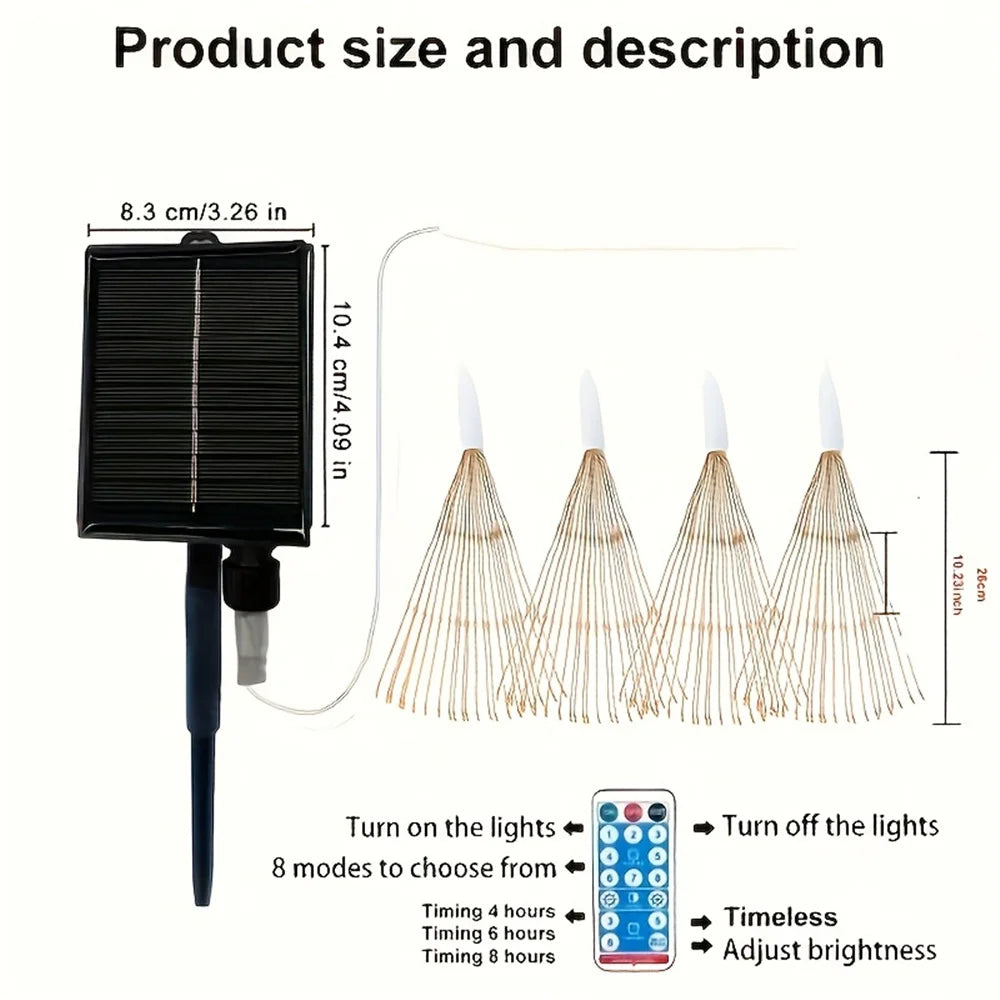 Gefolly Solar LED 4 Pack Firework Suspension Light