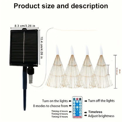 Gefolly Solar LED 4 Pack Firework Suspension Light