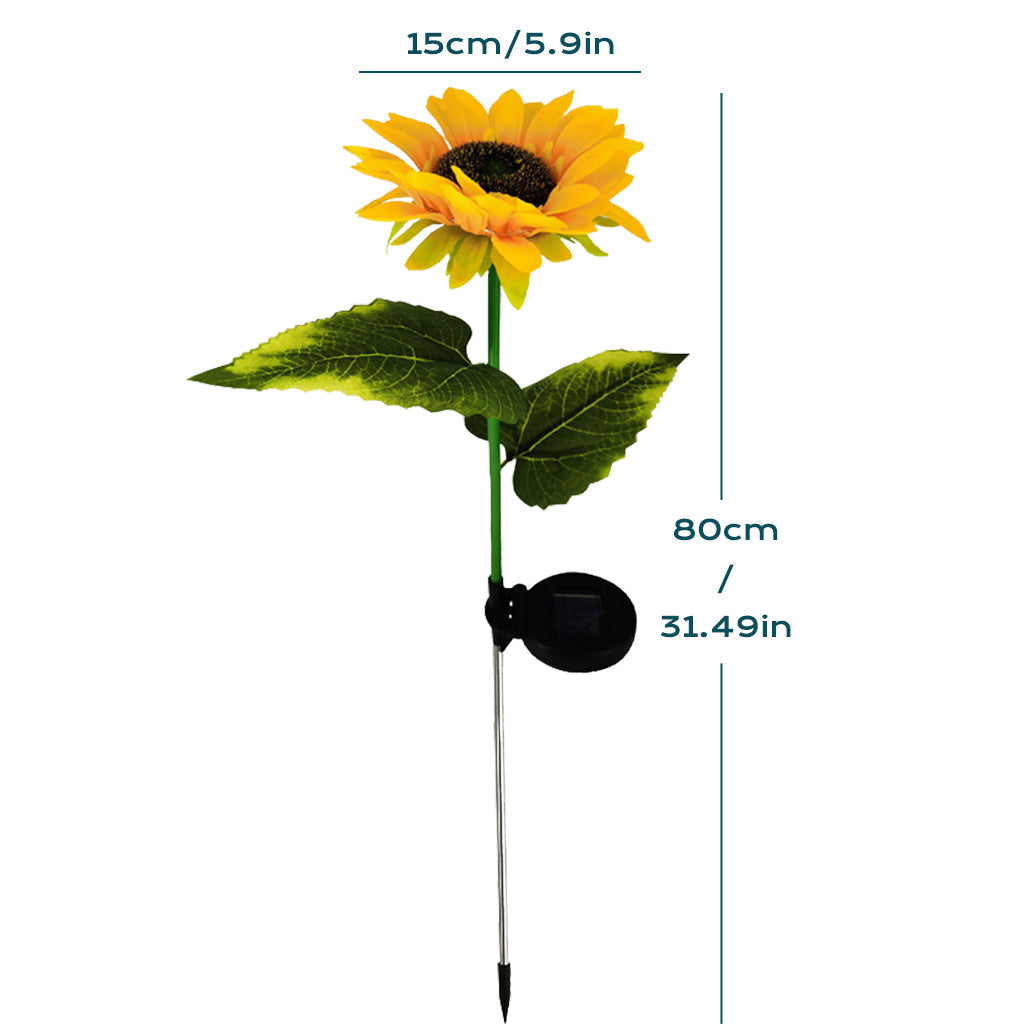 Gefolly Solar Outdoor Sunflower Lights, Waterproof Solar Outdoor Lights Auto On/Off Solar Decorative Lights LED Solar Lights For Garden, Patio, Backyard Lawn Decoration