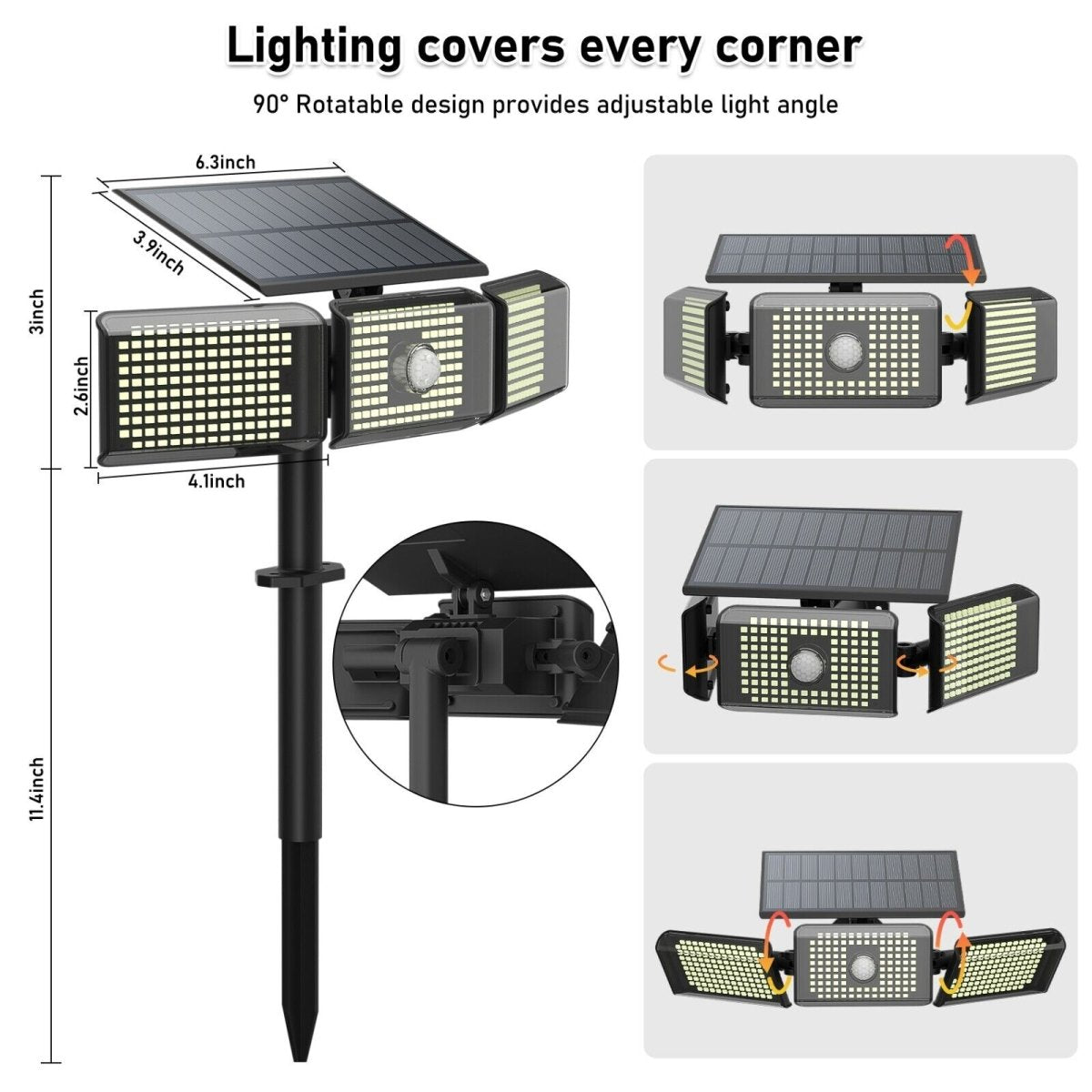 Gefolly Solar Guard Wide LED Motion Landscape Light