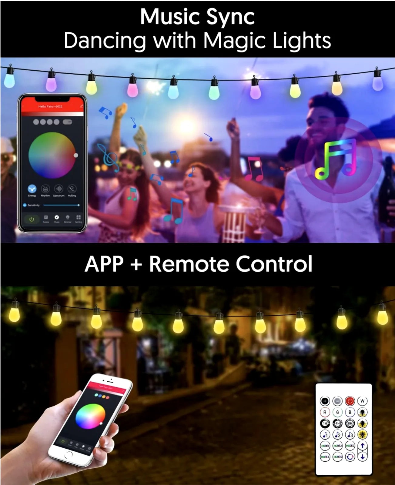 Gefolly ‎5W RGB Weatherproof LED Solar String Lights