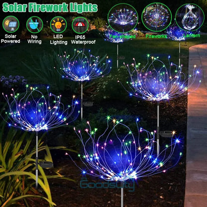 Gefolly Solar Outdoor Waterproof Yard Fireworks Light