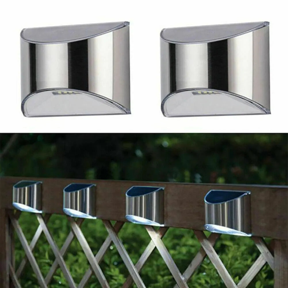 Gefolly Stainless Steel Outdoor Solar Fence Wall Light