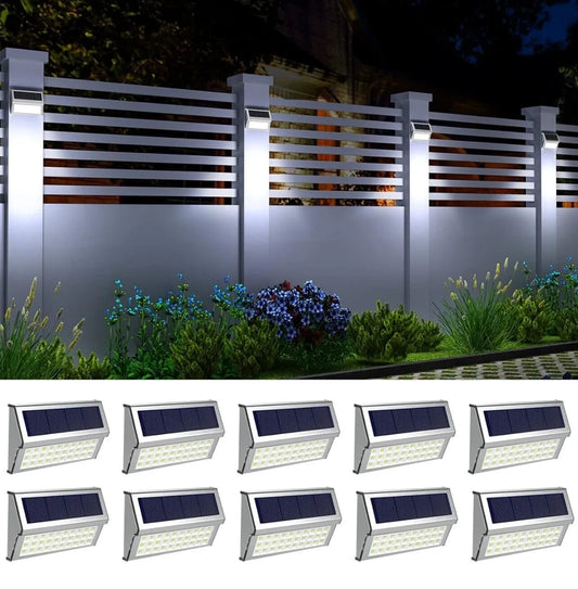 Gefolly Solar Outdoor Aluminum Lights 10 Pack 30LED