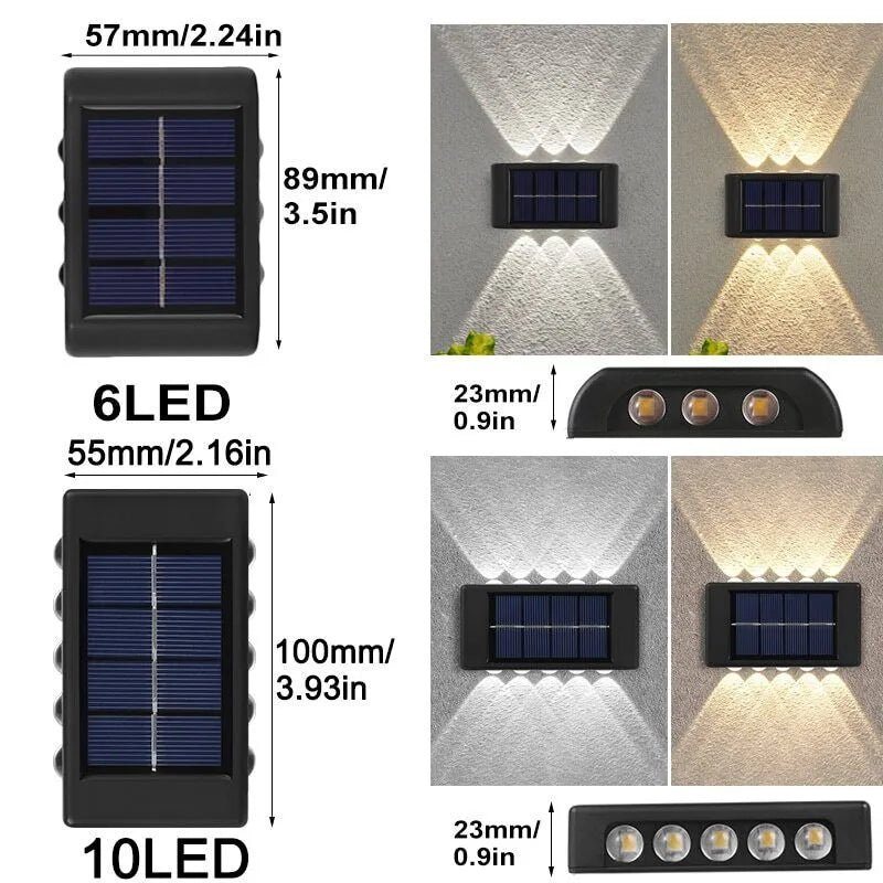 Gefolly Outdoor LED Solar Wall Fence Light