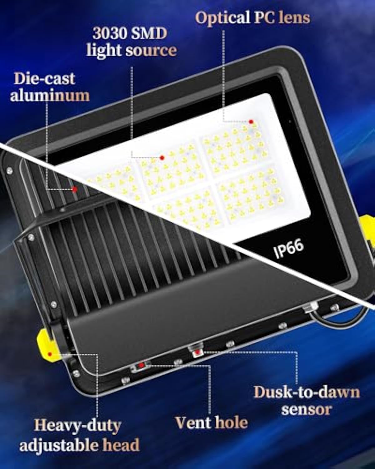 Gefolly Flutlicht für den Außenbereich, Äquivalent 1600 W