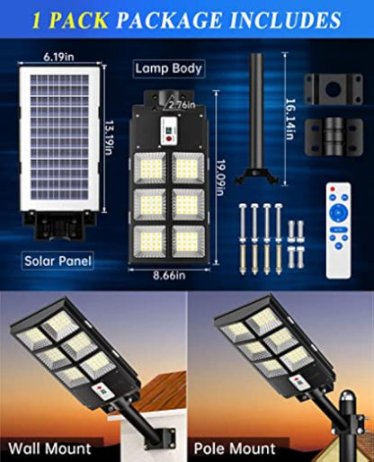 900W Solar Outdoor Lamp Light for Garden, Yard, Road