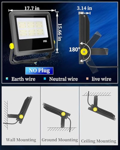 Gefolly Flutlicht für den Außenbereich, Äquivalent 1600 W