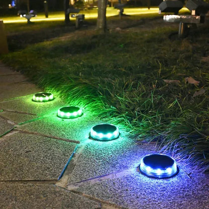 Gefolly Solar Glowing LED Durable 4 Pack Pathway Lights