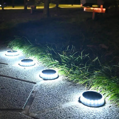 Gefolly Solar Glowing LED Durable 4 Pack Pathway Lights